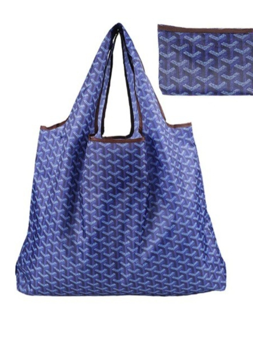 Brand NEW Blue Patterned Foldable Tote Bag - Casual Everyday Carry